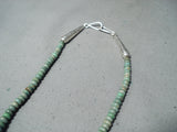 Native American Important Santo Domingo Tony Aguilar Green Turquoise Sterling Silver Necklace-Nativo Arts