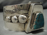 Important Andy Marion Vintage Native American Navajo Sterling Silver Turquoise Bracelet-Nativo Arts