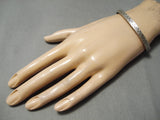 Native American Detailed Peshlakai Sterling Silver Hand Tooled Vintage Bracelet-Nativo Arts