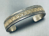 Amazing 14k Detailed Vintage Native American Navajo Sterling Silver Bracelet-Nativo Arts