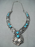 Majestic Vintage Native American Navajo Sleeping Beauty Turquoise Sterling Silver Necklace Old-Nativo Arts