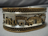 Striking Vintage Navajo Sterling Silver Native American Bracelet Old-Nativo Arts