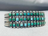 Best Vintage Native American Zuni Cerrillos Turquoise Squared Sterling Silver Early Bracelet-Nativo Arts
