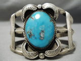Museum Vintage Native American Navajo Old Morenci Turquoise Sterling Silver Bracelet-Nativo Arts