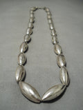 Best Vintage Native American Navajo Footbal Bead Sterling Silver Hand Wrought Necklace Old-Nativo Arts