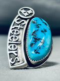 Steelers Football Vintage Native American Navajo Turquoise Sterling Silver Ring Old-Nativo Arts