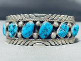 Tommy Moore Vintage Native American Navajo Morenci Turquoise Sterling Silver Bracelet-Nativo Arts