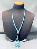 Native American Majestic Longer Vintage Santo Domingo Turquoise Heishi Sterling Silver Necklace-Nativo Arts