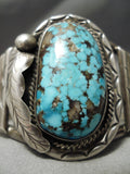 One Of The Best Vintage Native American Navajo #8 Turquoise Sterling Silver Bracelet-Nativo Arts