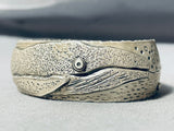 Ocean Whale Very Rare Vintage Navajo Sterling Silver Bracelet-Nativo Arts
