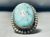 Marvelous Vintage Native American Navajo #8 Turquoise Sterling Silver Ring-Nativo Arts