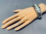 One Of The Most Unique Vintage Southwest Opal Inlay Sterling Silver Bracelet-Nativo Arts