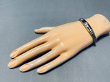 Thicker Important Vintage Native American Navajo Turquoise Sterling Silver Inlay Bracelet-Nativo Arts