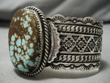 Opulent Vintage Native American Navajo #8 Turquoise Sterling Silver Bracelet Cuff Old-Nativo Arts
