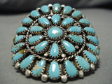 Marvelous Vintage Native American Navajo Large Turquoise Rex Tso Sterling Silver Ring-Nativo Arts