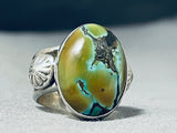 Rare Forgskin Turquoise Vintage Native American Navajo Ben Begaye (d.) Sterling Silver Ring-Nativo Arts