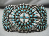 One Best Early Vintage Zuni Native American Turquoise Sterling Silver Bracelet-Nativo Arts