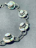 Sparkling Native American Navajo Synth Opal Sterling Silver Flower Bracelet-Nativo Arts