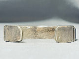 Signed Vintage Native American Navajo Intricate Turquoise Sterling Silver Inlay Bracelet-Nativo Arts
