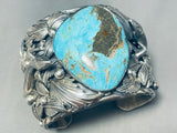 230 Grams Monster Native American Turquoise Sterling Silver Lizard Bracelet-Nativo Arts