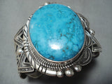 Monstrous Vintage Native American Navajo Blue Diamond Turquoise Sterling Silver Bracelet-Nativo Arts