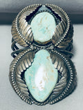 185 Gram Monster Mens Vintage Native American Navajo Turquoise Sterling Silver Bracelet-Nativo Arts