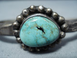 Marvelous Vintage Native American Navajo Carico Lake Turquoise Sterling Silver Bracelet Old-Nativo Arts