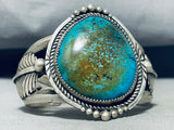 Phenomenal Vintage Native American Navajo Pilot Mountain Turquoise Sterling Silver Bracelet-Nativo Arts
