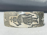 Extremely Detailed Vintage Native American Navajo Kachina Sterling Silver Bracelet-Nativo Arts