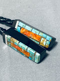 Native American One Of Most Unique Vintage Santo Domingo Turquoise Inlay Bolo Tie-Nativo Arts