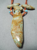 Important Vintage Native American Zuni Sandra Quandelacy Turquoise Sterling Silver Necklace-Nativo Arts