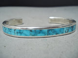 Gorgeous Zuni Kingman Turquoise Sterling Silver Bracelet Native American-Nativo Arts