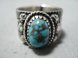Important Vintage Native American Navajo Red Mountain Turquoise Sterling Silver Ring-Nativo Arts