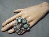 Unbelievable Navajo Turquoise Sterling Silver Buffalo Ring Native American-Nativo Arts