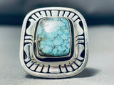 Best Vintage Native American Navajo Leo Nez Turquoise Sterling Silver Ring-Nativo Arts