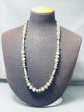 One Of The Bets Vintage Native American Navajo Sterling Silver Bead Necklace-Nativo Arts
