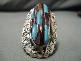 Incredible Vintage Native American Navajo Blue Turquoise Sterling Silver Pete Ring-Nativo Arts