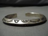Intricate!! Vintage Navajo Sterling Silver Native American Bracelet Old-Nativo Arts