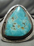 Important Vintage Native American Navajo Leo Nez Royston Turquoise Sterling Silver Bracelet Old-Nativo Arts