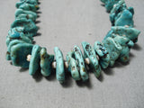 Native American Fantastic Vintage Santo Domingo Kingman Turquoise Sterling Silver Necklace Old-Nativo Arts