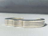 Yellowhorse Native American Navajo Signed Sterling Silver Heavy Solid Bracelet-Nativo Arts