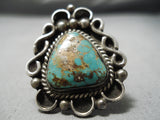 Marvelous Silver Works!! Vintage Native American Navajo Royston Turquoise Sterling Ring-Nativo Arts
