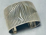 One Of The Craziest Swirl Native American Navajo Sterling Silver Cuff Bracelet-Nativo Arts