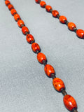 Native American Stunning Santo Domingo Coral Heishi Sterling Silver Necklace-Nativo Arts