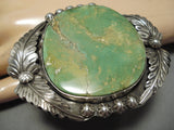 Tremendous Vintage Native American Navajo Green Turquoise Sterling Silver Bracelet-Nativo Arts