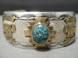 Museum Tsosie Vintage Native American Navajo Lone Mountain Turquoise Sterling Silver Bracelet-Nativo Arts