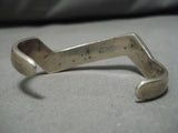 Striking Vintage Navajo Sterling Silver Turquoise Inlay Native American Bracelet-Nativo Arts