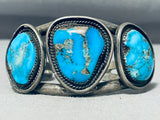 Important Mine Vintage Native American Navajo Turquoise Mountain Sterling Silver Bracelet-Nativo Arts