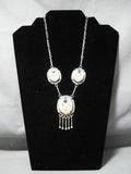 One Of The Best Vintage Native American Zuni Turquoise Kachina Sterling Silver Necklace Old-Nativo Arts