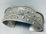 Hand Poured Hot Sterling Silver Native American Navajo Geomtric Bracelet-Nativo Arts